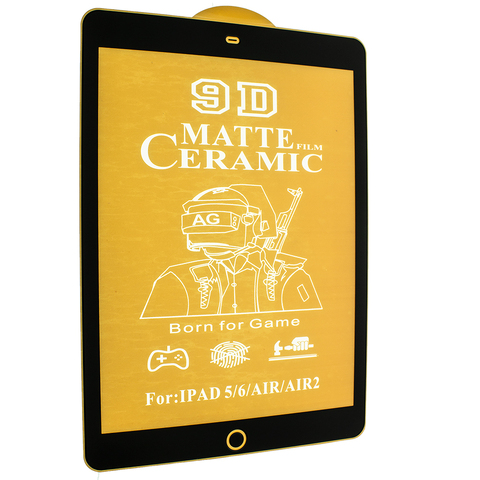 Гнучке скло Ceramic MATT для  iPad 5/6/Air/Air 2 матове з чорною рамкою (м`яка упаковка)-0